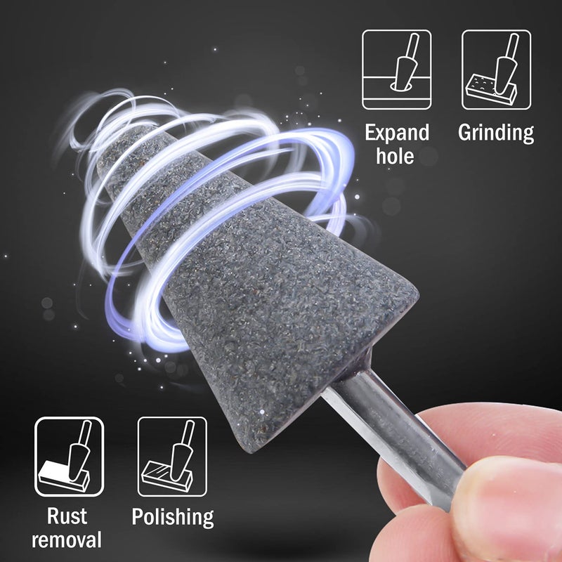 KSEIBI 689052 Grinding Stone Set of 10 Pc Stone Rotary Grinding Bits with 1/4 Inch and 1/8 Inch Shank - Image 3